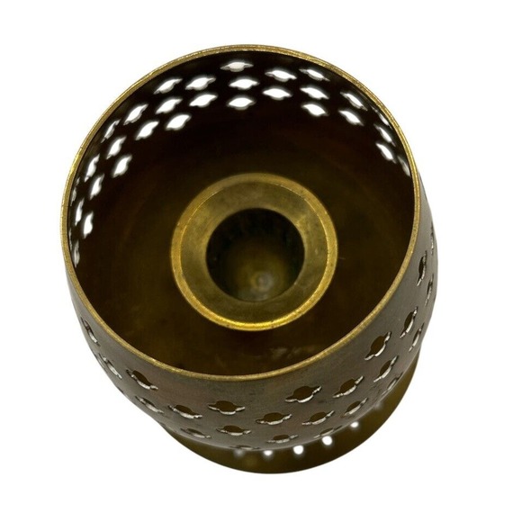 Vintage Brass Moroccan Style Candle Holder - Picture 3 of 7